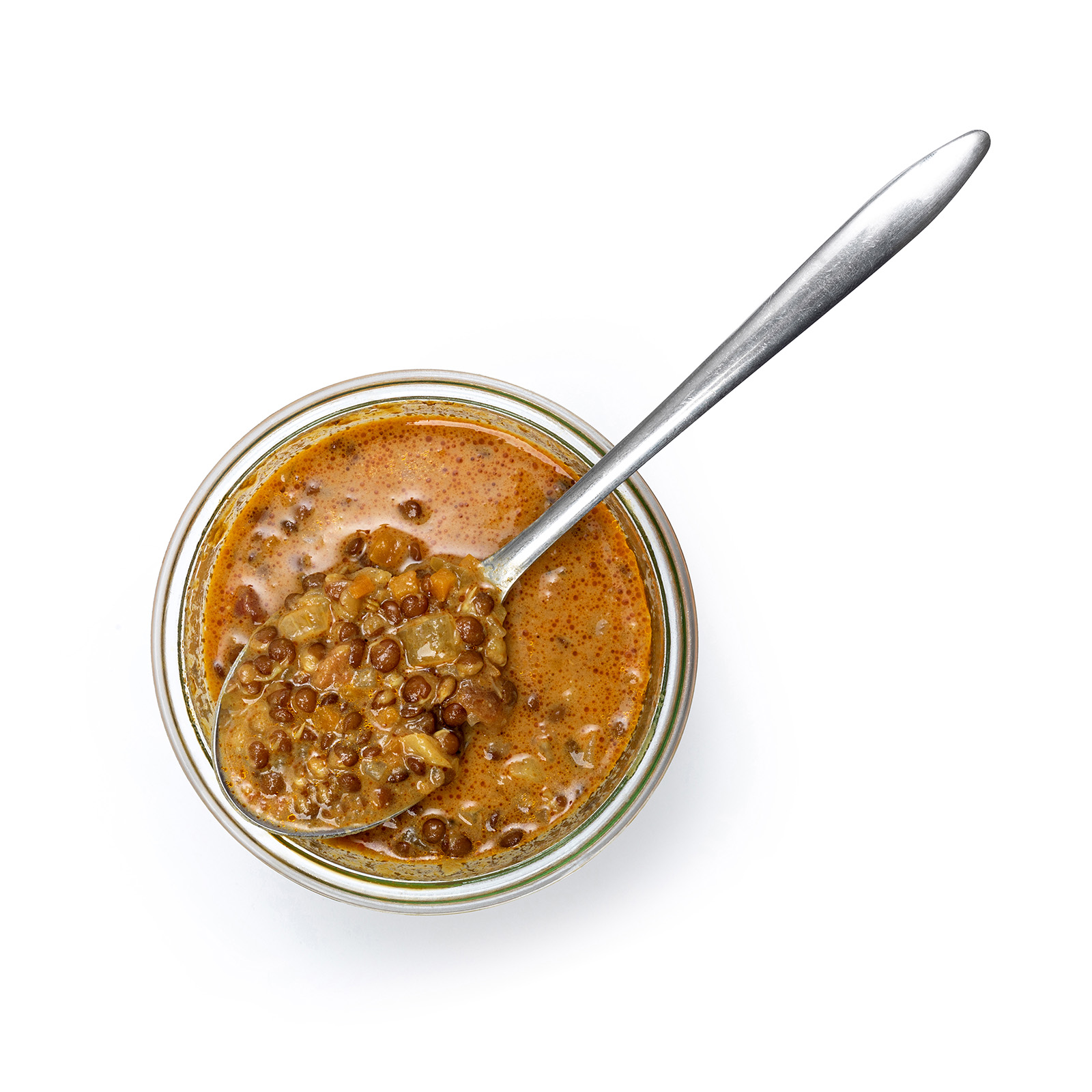 Čočková polévka s curry a kokosovým mlékem