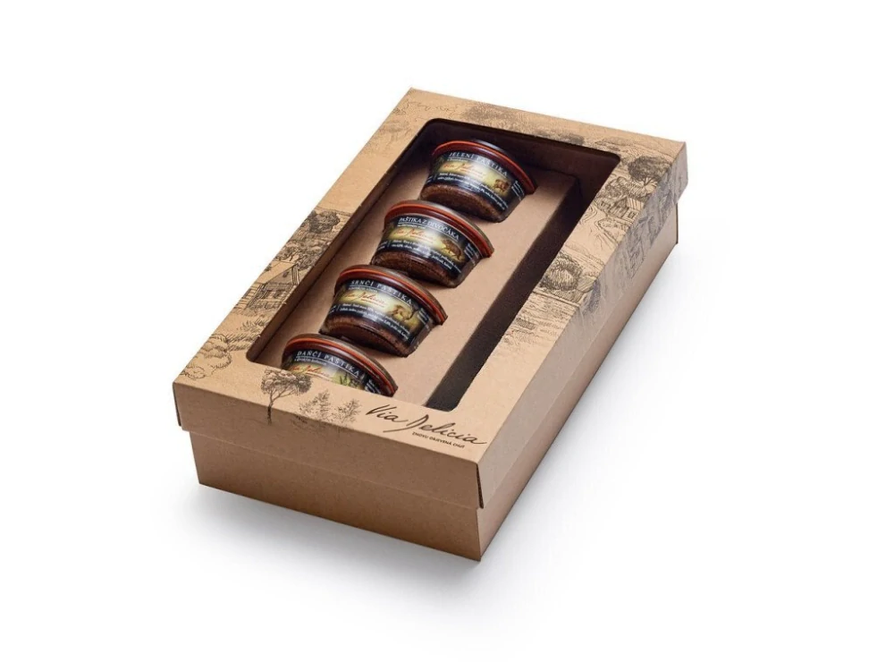 Dárková kazeta čtyři sedlácké paštiky bez vína