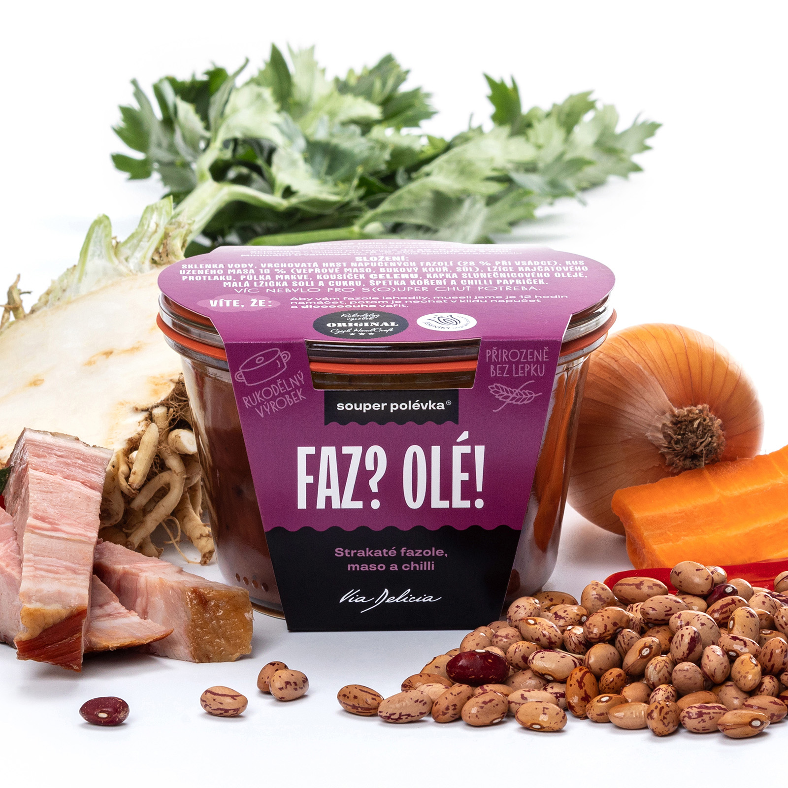 Fazolová polévka s masem a chilli