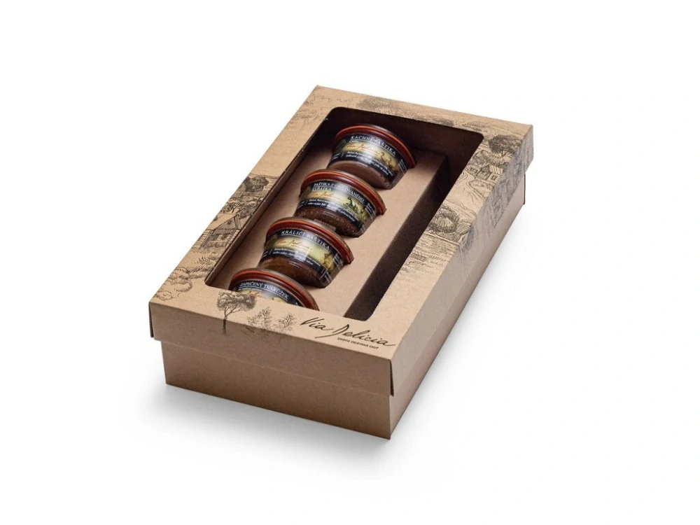 Dárková kazeta čtyři sedlácké paštiky bez vína