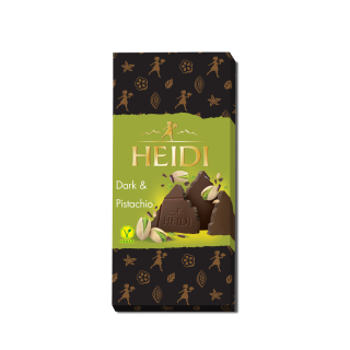 Hořká čokoláda Heidi s pistáciemi