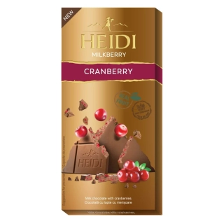 Mléčná čokoláda Heidi s brusinkami